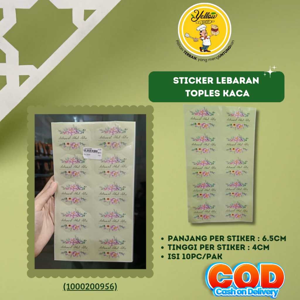 

STICKER LEBARAN TOPLES KACA UKURAN 6.5X4CM ISI 10/1 PAK
