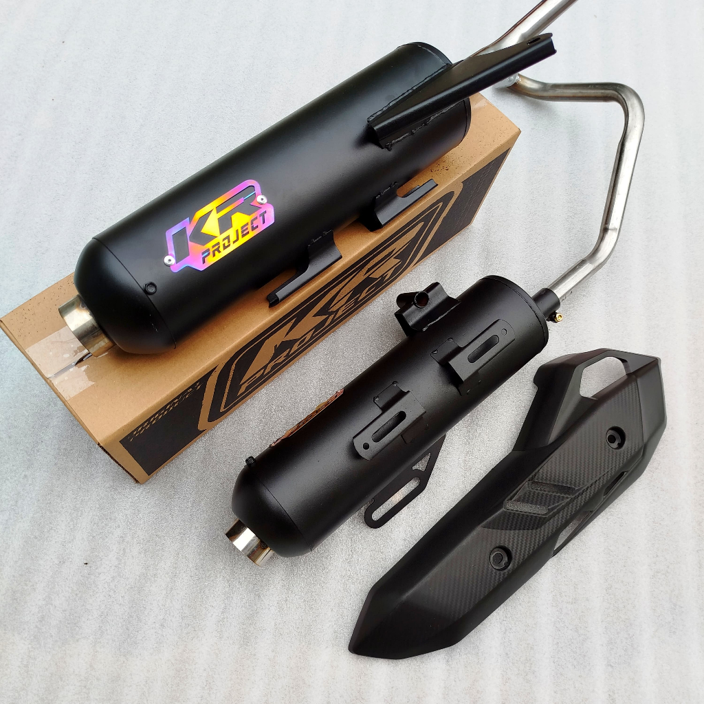 Knalpot BASS ADEM Standar Racing (Dobel Breket) Merk KR Project Pnp Beat Mio Vario Nmax Pcx