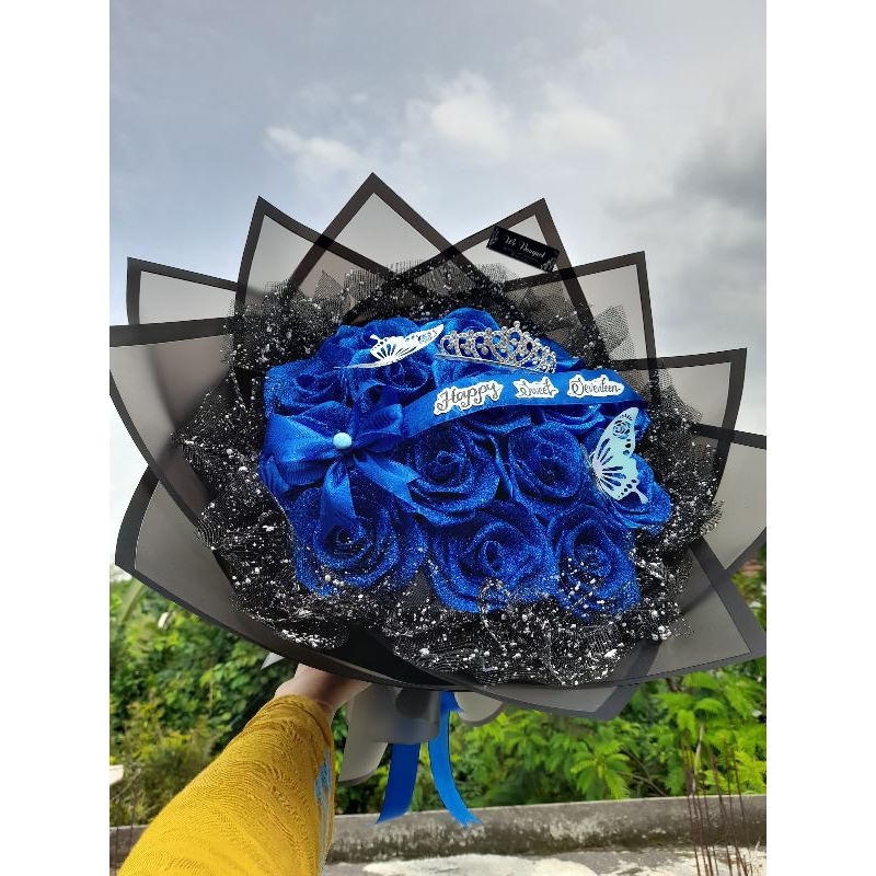 buket bunga satin jumbo/buket bunga satin gliter/buket bunga satin cantik/bunga pita satin aestetik