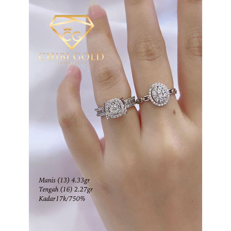 CHIBI - CINCIN Cincin emas putih emas 750 kadar 17k 436227