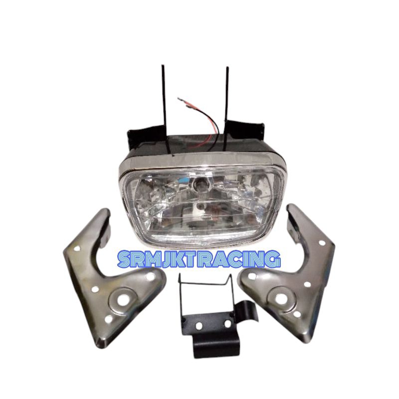 Paket Lampu Depan Rx-King Kaca Bening Reflektor Rx-King Kaca Bening Plus Breket Lampu Rx-King Kualit