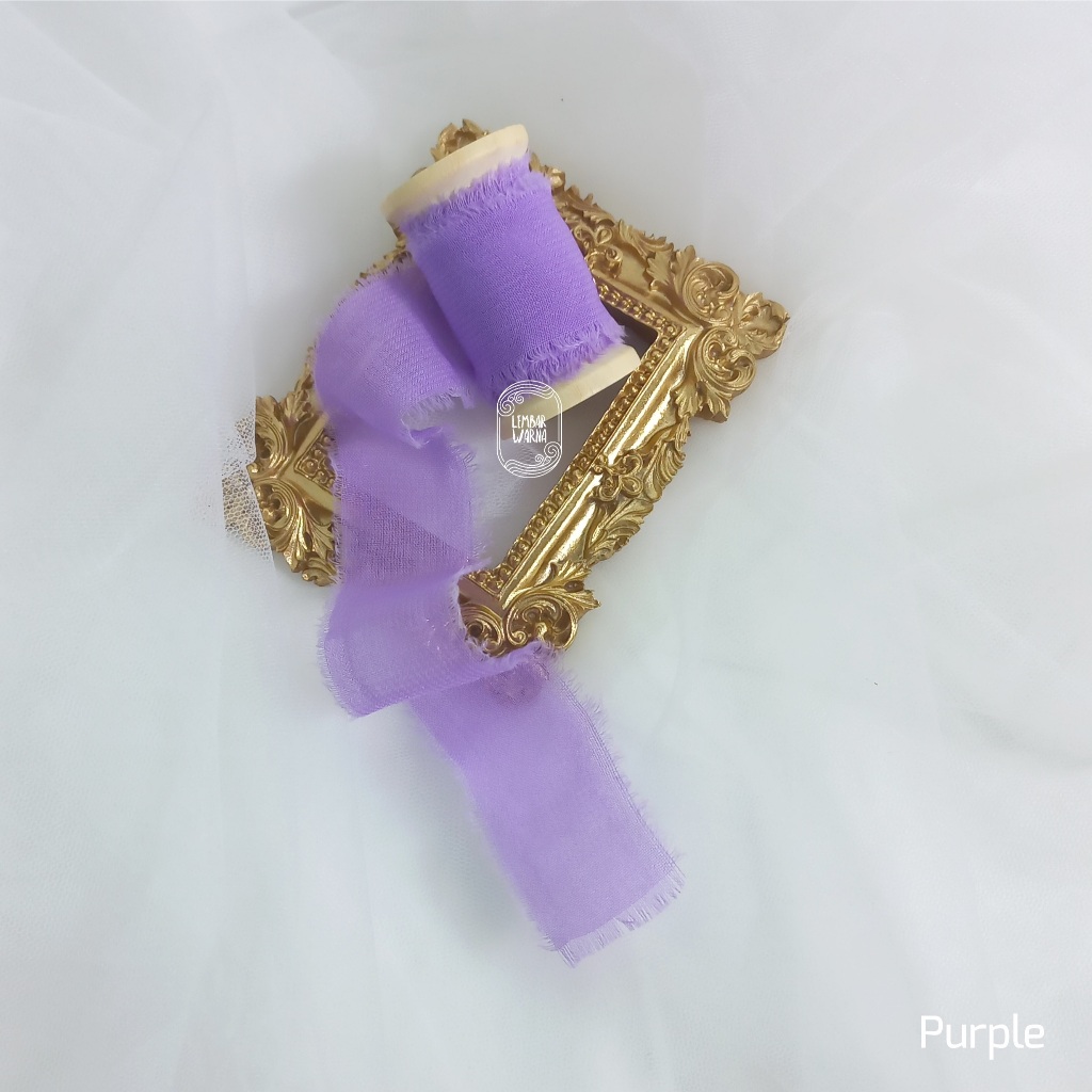 

Purple - Silk Ribbon / pita undangan wedding calligraphy hampers buket keepsake