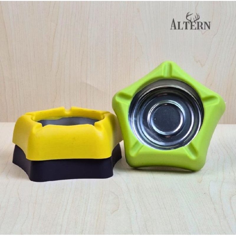 Asbak Sekar Rokok Bintang Warna Stainless Steel / Tempat Sampah Sekar Segi Lima / Sekar Rokok