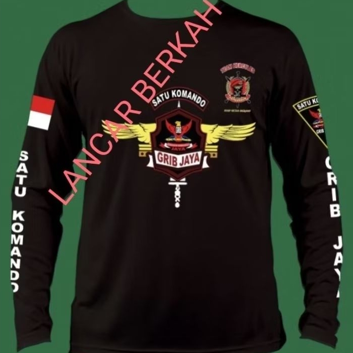 KAOS GRIB SATGAS BARET MERAH / BAHAN ADEM FULL WARNA