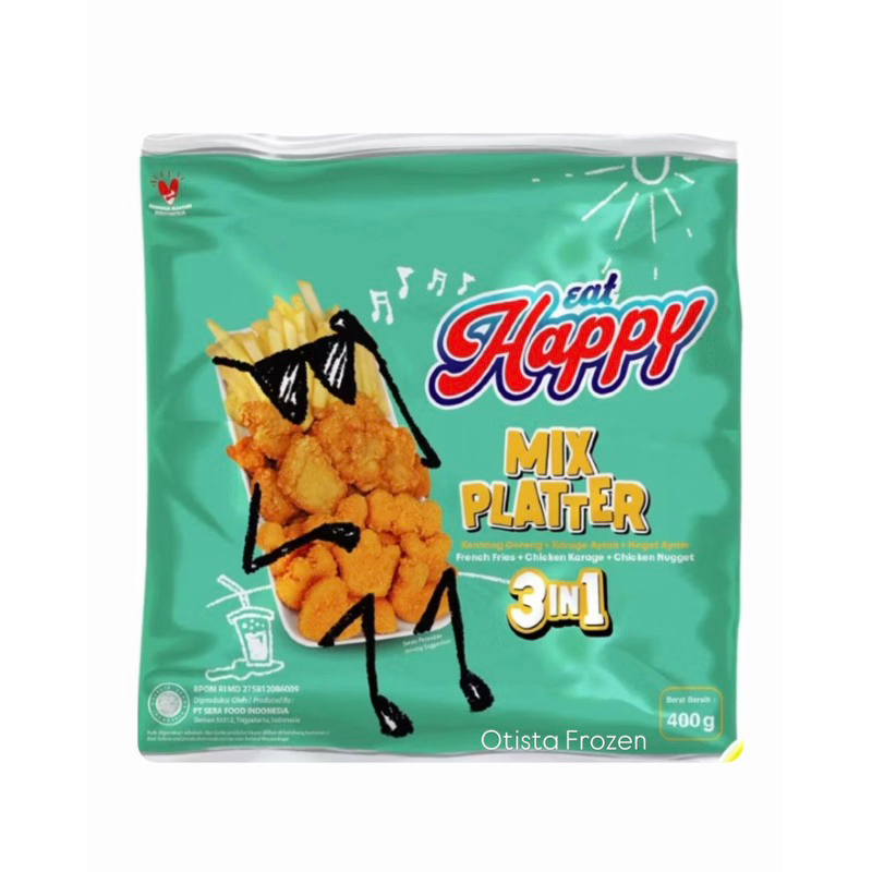 

EAT HAPPY MIX PLATTER 3 IN 1 / NAGET KENTANG KARAGE