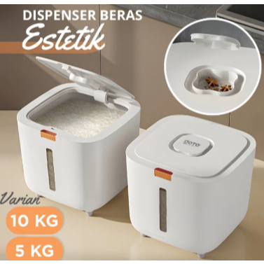 HsLapak] DISPENSER TEMPAT PENYIMPANAN WADAH BERAS 10 5 Kg AESTHETIC / DISPENSER BERAS 5 KG / DISPENS
