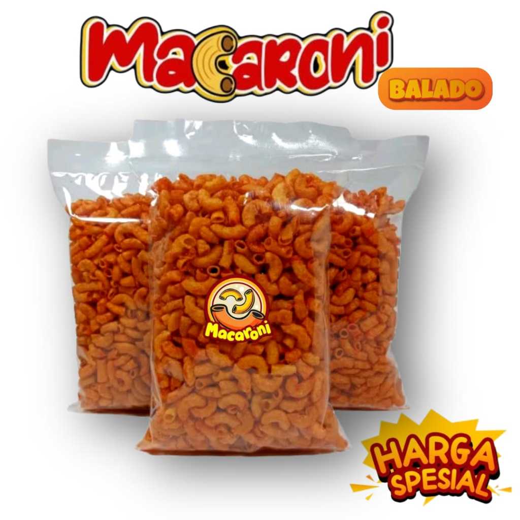 

Makroni Cikruh 1 Kg Bumbu Balado Daun Jeruk - Makroni Bantet Balado Cemilan Food Snack