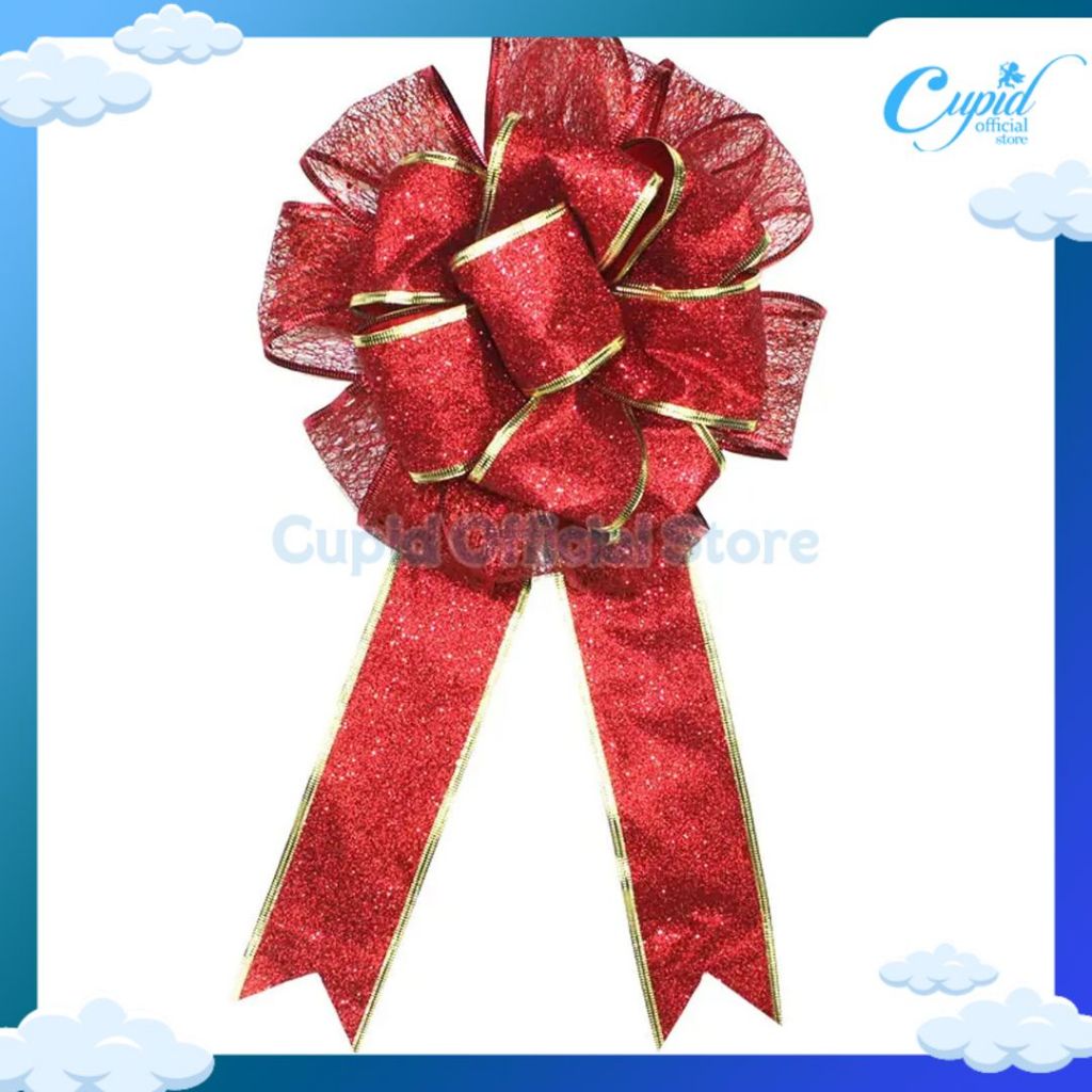 

(5 METER / ROLL) PITA NATAL GLITER KAWAT HIASAN ORNAMEN DEKORASI PARCEL JARING LEBAR 6,3 CM