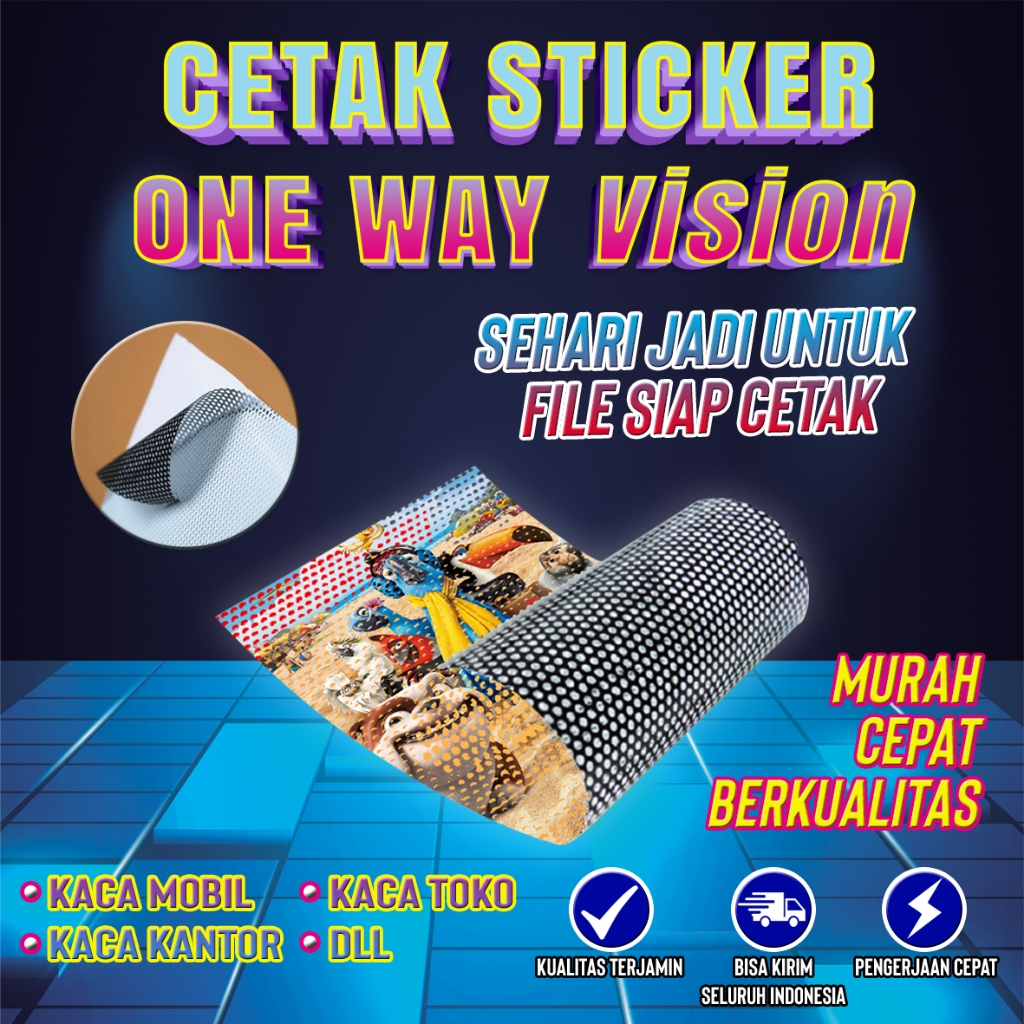 

Cetak sticker oneway vision|sticker kaca mobil|print oneway