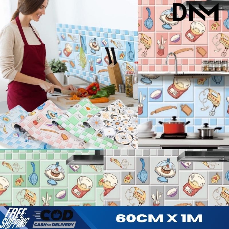 WALLPAPER Kitchen Anti Api Air & Minyak Wallpaper Dapur Kitchen Set Kamar Mandi Wallpaper Premium Da