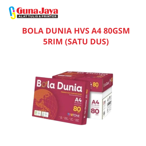 

BOLA DUNIA HVS A4 80GSM 5RIM / SATU DUS ( KHUSUS INSTAN )