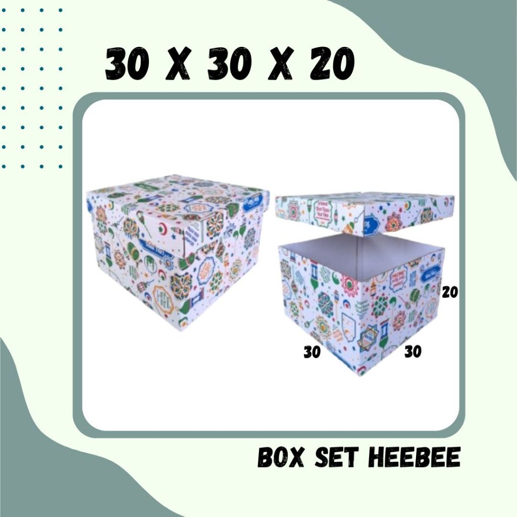 Box Kado 30x30x20 (Set Top/Bot Heebe) Kardus Packing/Karton/Paking/Polos/Hampers/Boneka/Buah/Puding/