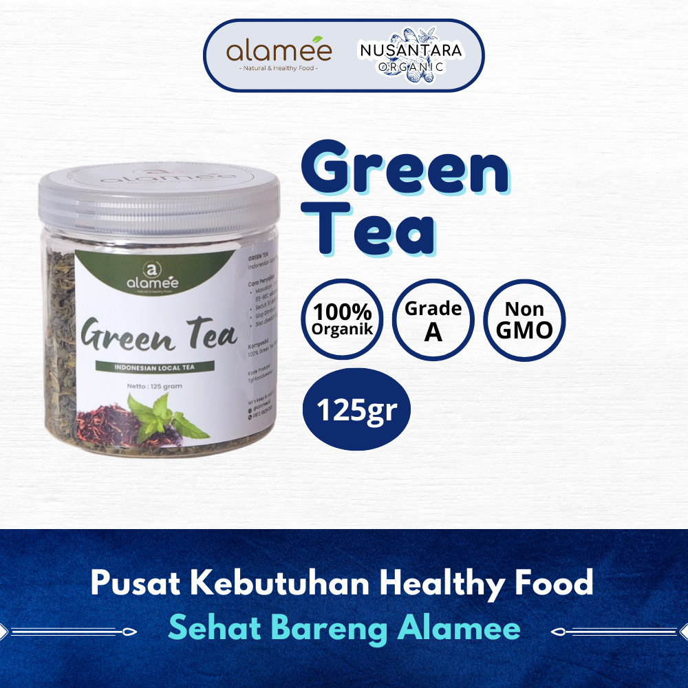 

ALAMEE 125gr Teh Hijau Green Tea Organic Kering Organik Greentea Minuman Herbal