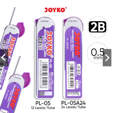 

ISI Pensil Mekanik Joyko PL-05 2B 0.5 mm Pencil Lead Isi