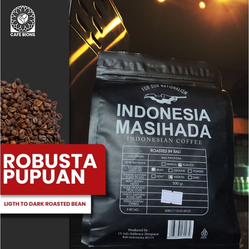 

Premium Robusta Pupuan Bali Roasted Coffee Beans | Biji Kopi Robusta 500gr 1000gr