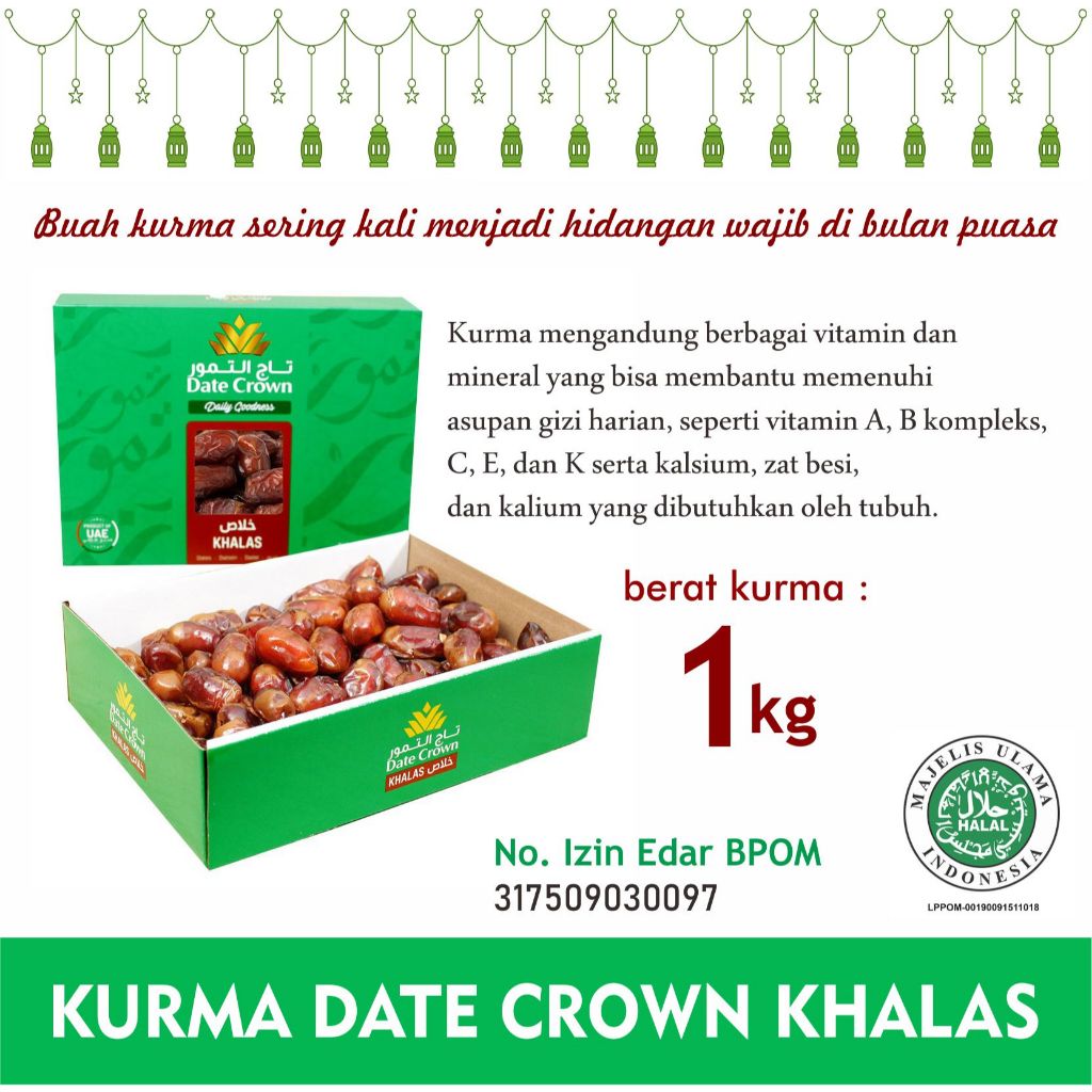 

JUAL PROMO TERBATAS KURMA KHALAS DATE CROWN 1KG