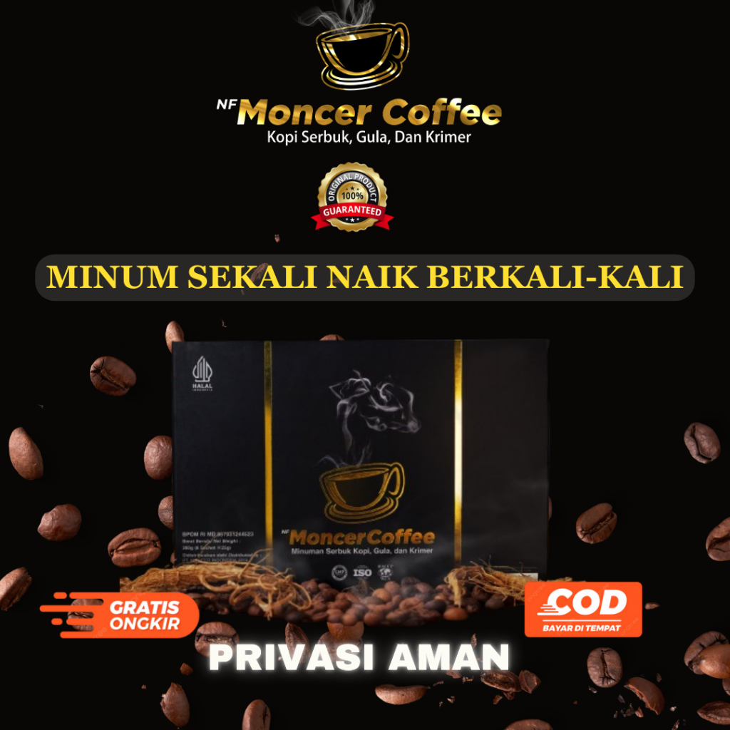 

NF MONCEERR COFFEE Original Kopi Stamina Pria Kuat Tahan Lama Kopi Herbal Pria Kuat 1 Box 8 Sachet