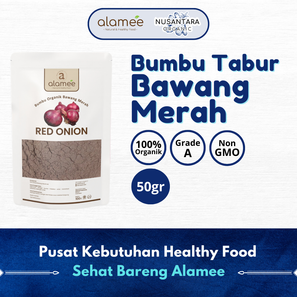 

ALAMEE 50gr Bawang Merah Bubuk Red Onion Powder Bumbu Dapur Organik Masak Tanpa Campuran