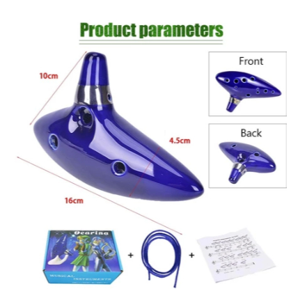 Seruling Ocarina Of Time Zelda Keramik Flute Alto C 12 Holes Lubang Murah