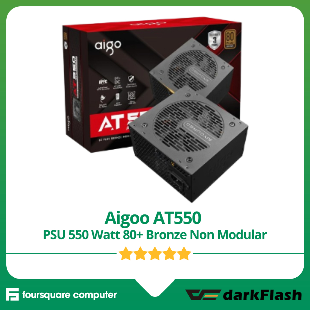 Aigo AT550 PSU 550 Watt 80 Plus Bronze Non Modular