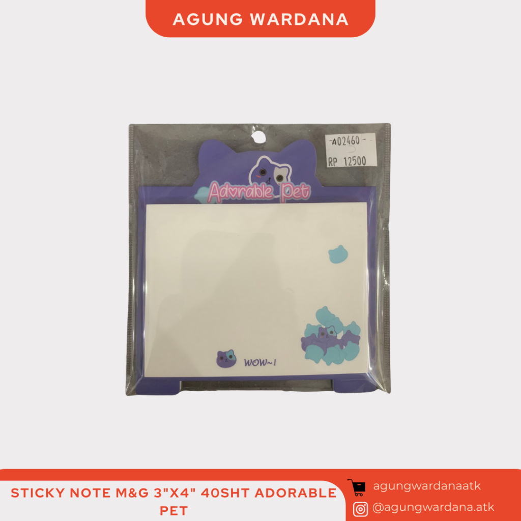 

STICKY NOTE M&G 3"X4" 40 SHEET ADORABLE PET
