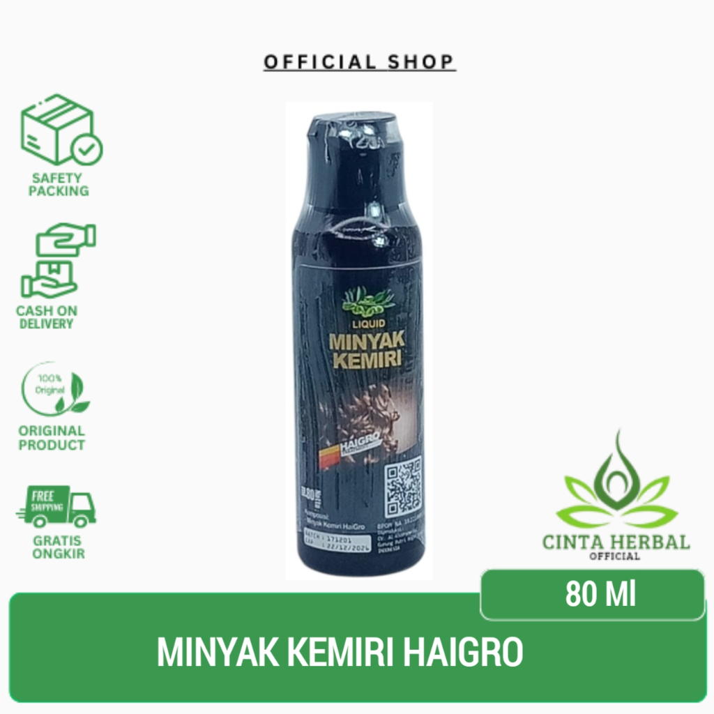 Minyak Kemiri Liquid Haigro Original 80 Ml | Minyak Kemiri Membantu Menjaga Kesehatan Rambut
