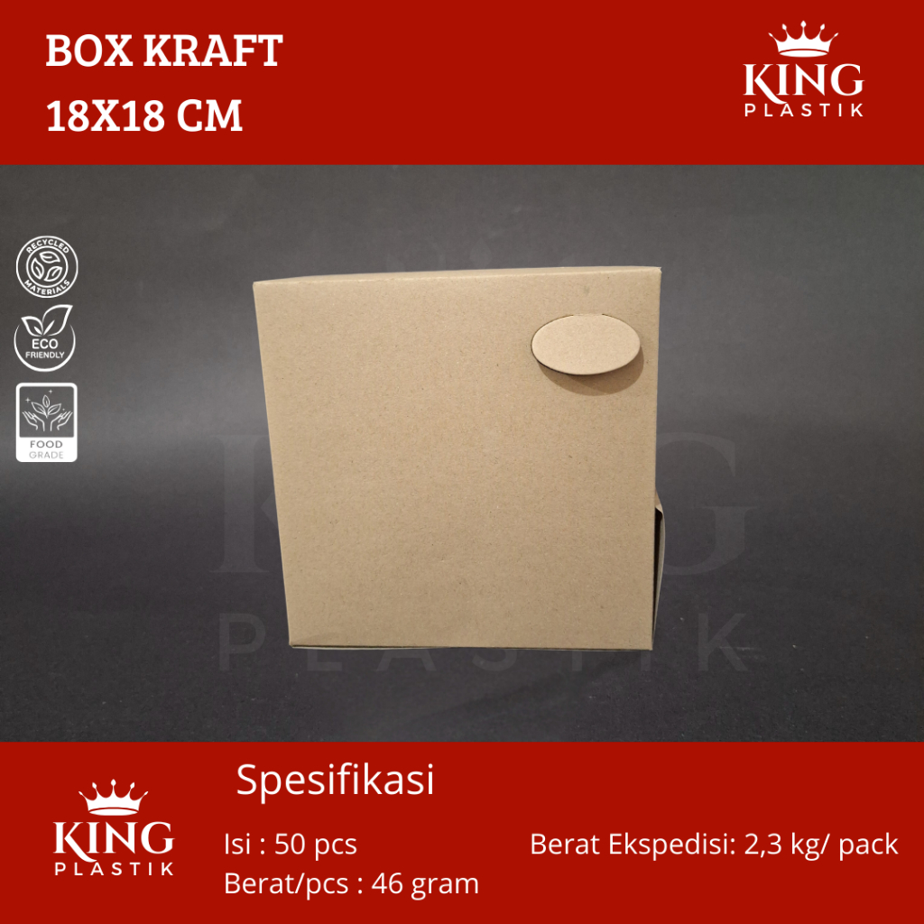 

Box Kraft 18x18 | Kotak Nasi | Dus Kemasan Makanan 18 x 18 Coklat