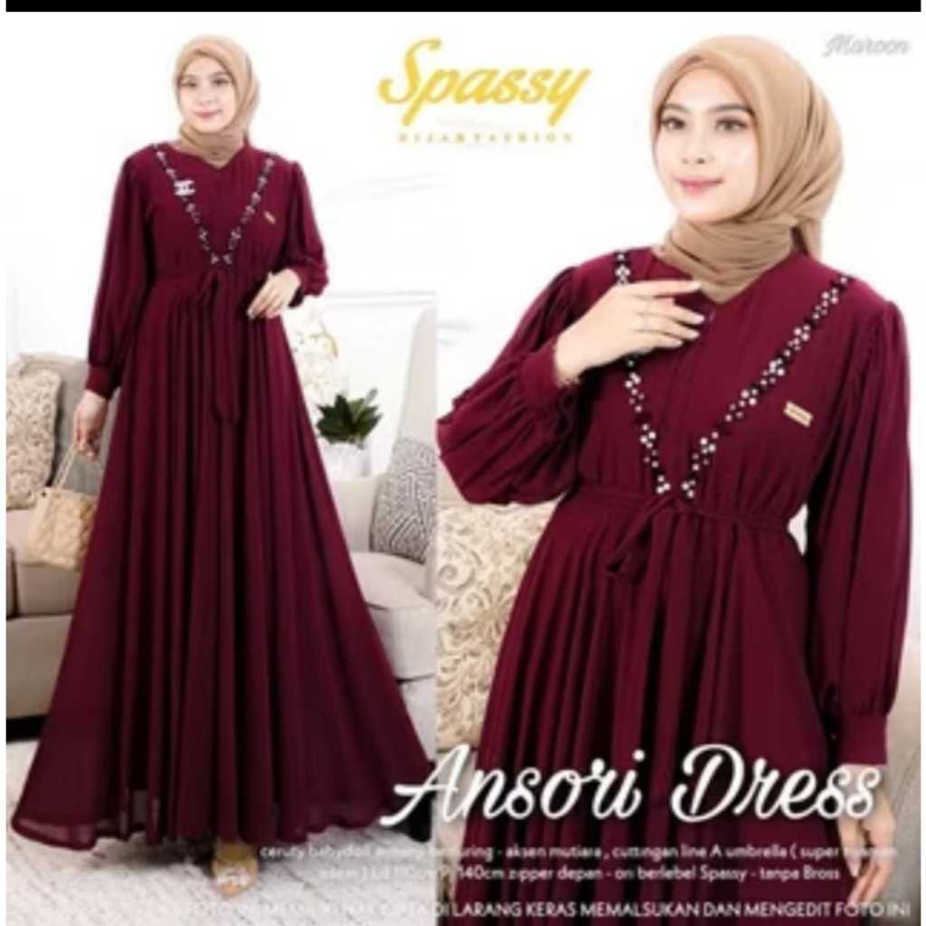 Dress Ansori Baju kondangan  crinkle Airflow premium