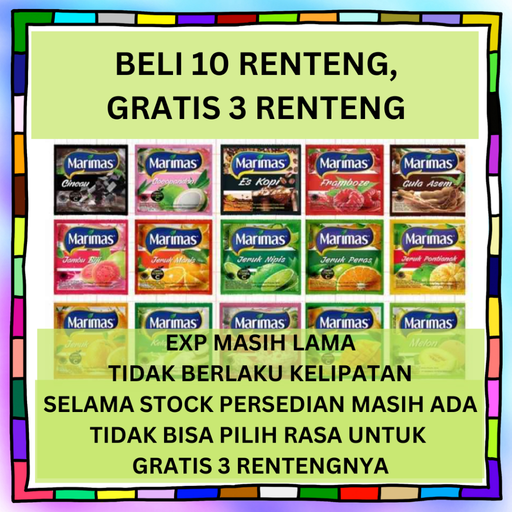 

[BELI 10, GRATIS 3] MARIMAS Minuman Serbuk (1 renteng 10pcs)