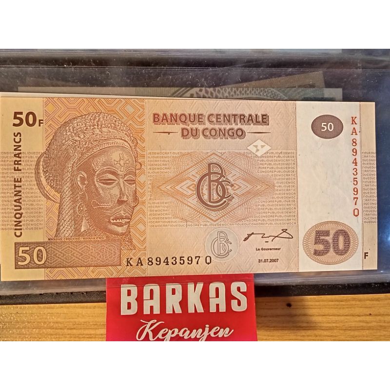 Uang Ori Banque Central Du Congo 50 francs