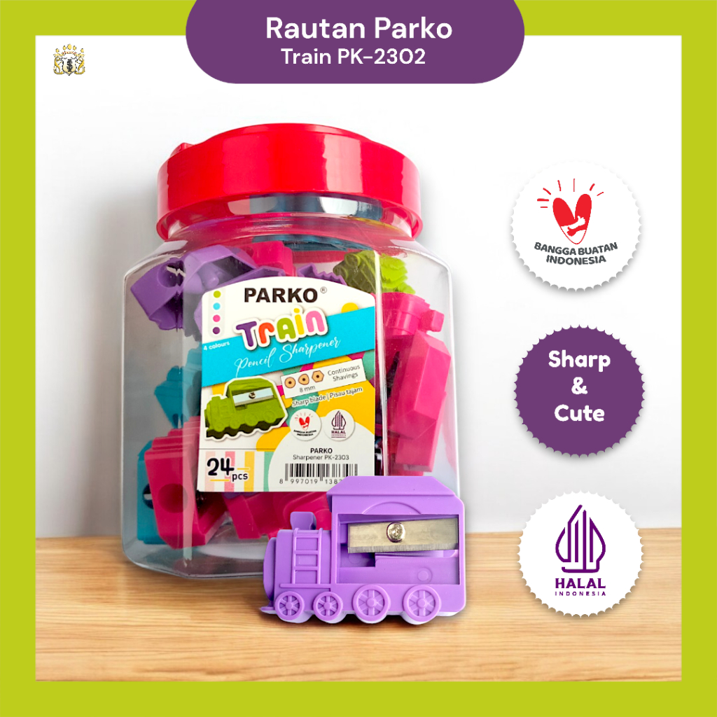

Rautan Parko Train PK- 2302 / Sharpener Manual Bentuk Kereta untuk Pensil / Pensil Warna Serbaguna - Stationery