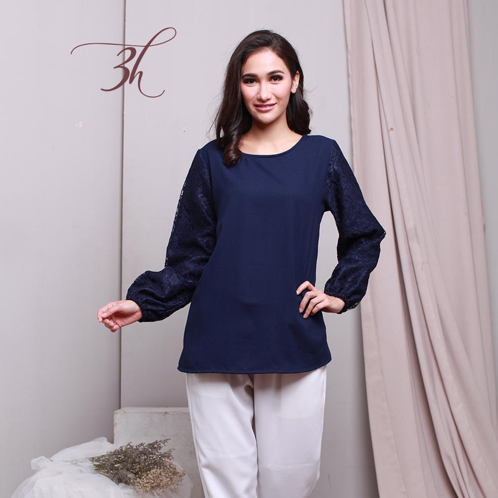 3H Navy Blouse Brukat JE.34