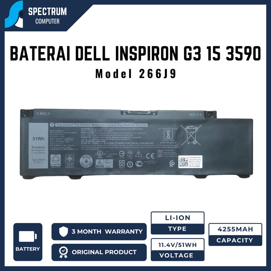Baterai DELL Inspiron G3 15 3590 3500 G5 15 5000 5500 5505 P89F 266J9