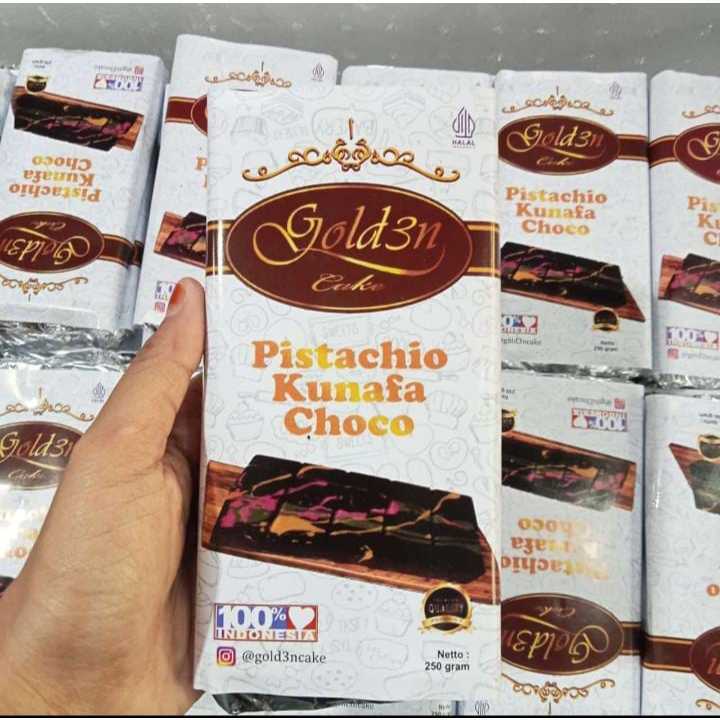 

Gold3n Cokelat Kunafa Choco Pistachio / coklat ala dubai