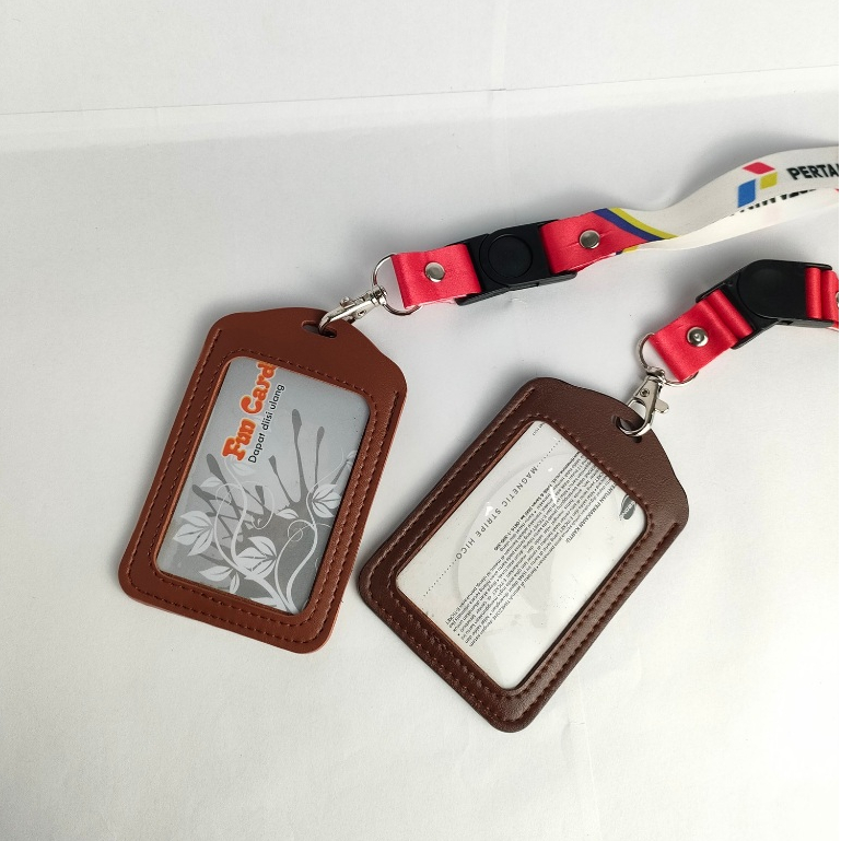 Name Tag Idcard Holder Kulit Logo PERTAMINA Terbaru