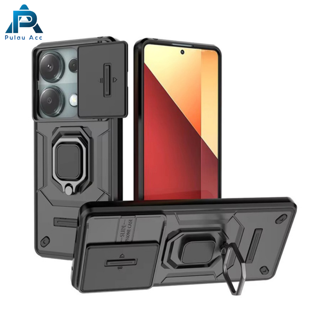 Hardcase Xiaomi POCO M6 Pro 4G Slide Camera Ring Magnetic Armor Camshield