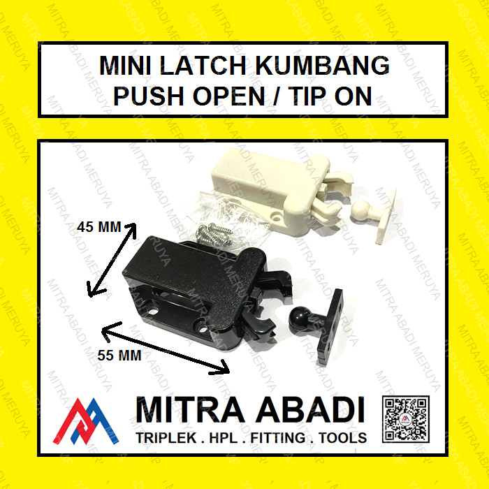 Tip On Kumbang Push Open Latch Minilatch Push To Open Mini Latch - Putih