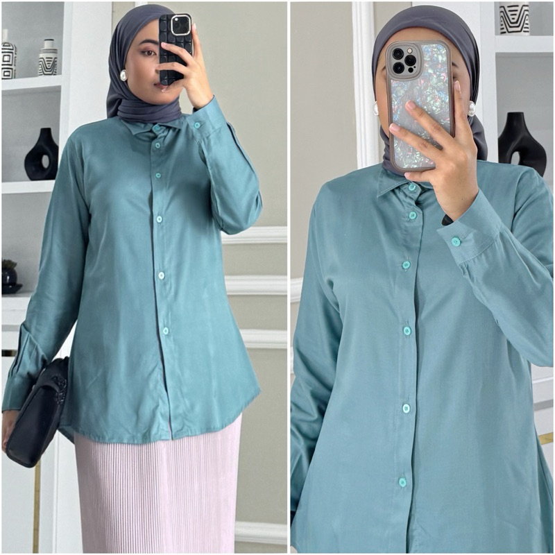 HABISIN STOK BASIC RAYON KEMEJA by ZALFA OUTFIT / Baju Atasan Wanita muslim blouse kerja kuliah