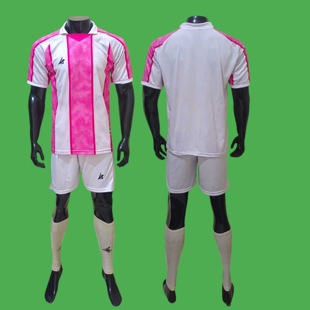 Setelan stelan jersey futsal bola joje pink putih