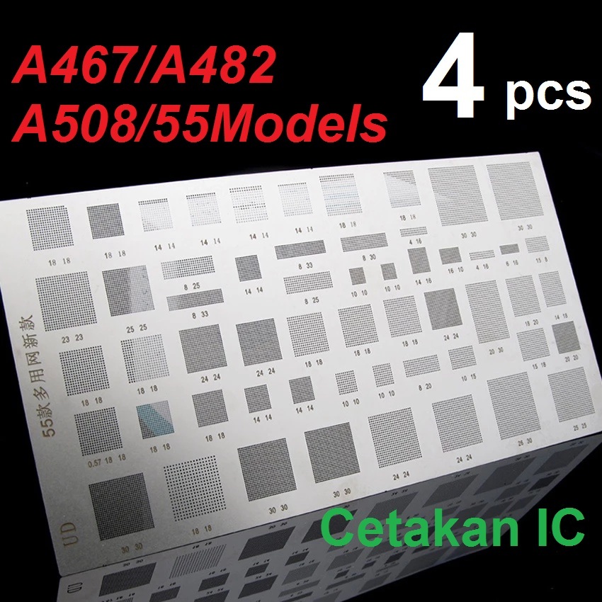 Yah_samanan - Plat Cetakan IC CPU Universal BGA Stencil Amaoe A467 A482 A508 Set 55 Model