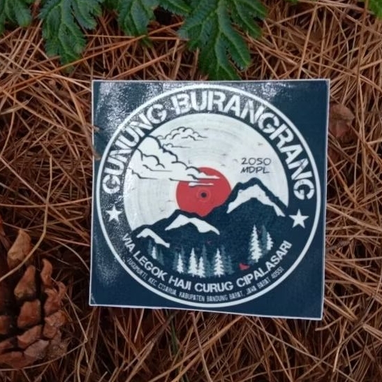 STIKER GUNUNG BURANGRANG/ AKSESORIS TEMPELAN PENDAKI GUNUNG INDONESIA
