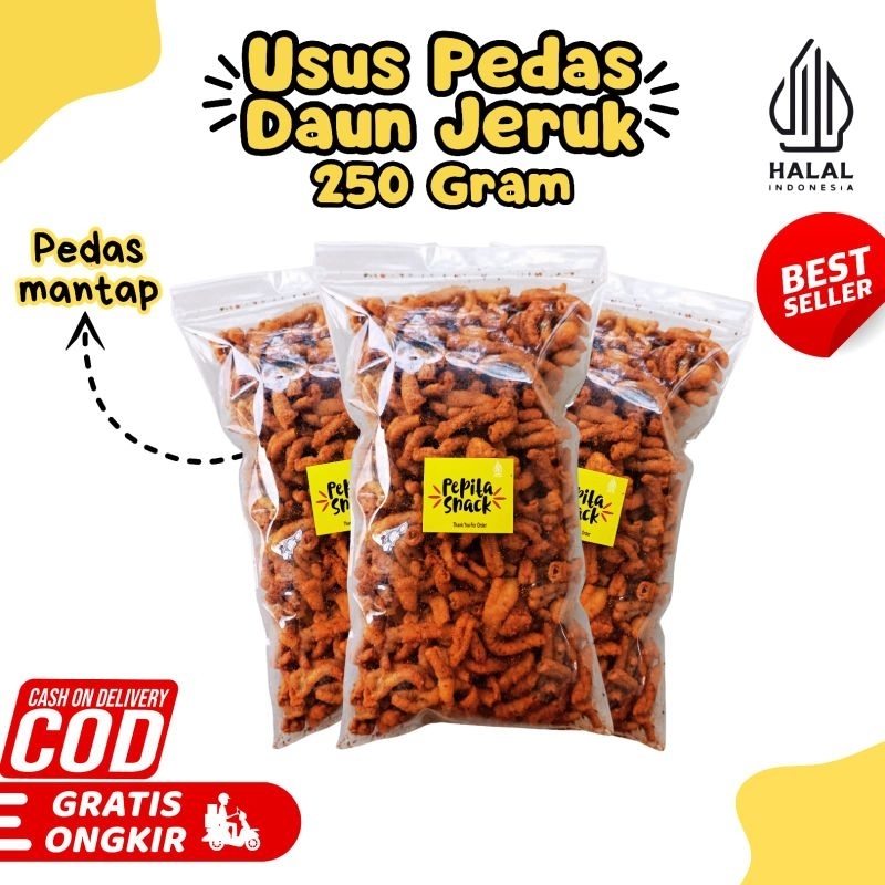 

Usus Pedas Daun Jeruk Keripik Usus Crispy 250 gram