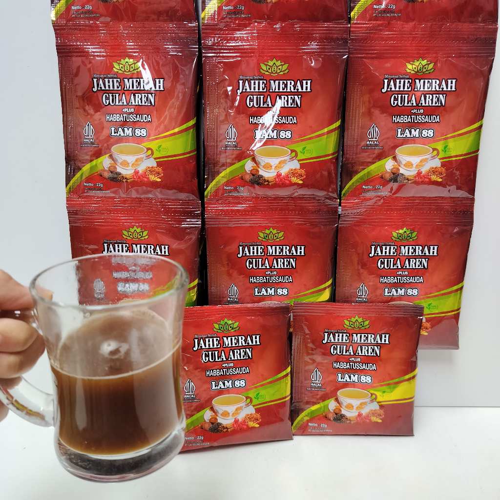 

Minuman Jahe Merah Gula Aren Plus Habatusauda - Kemasan 12 Sachet