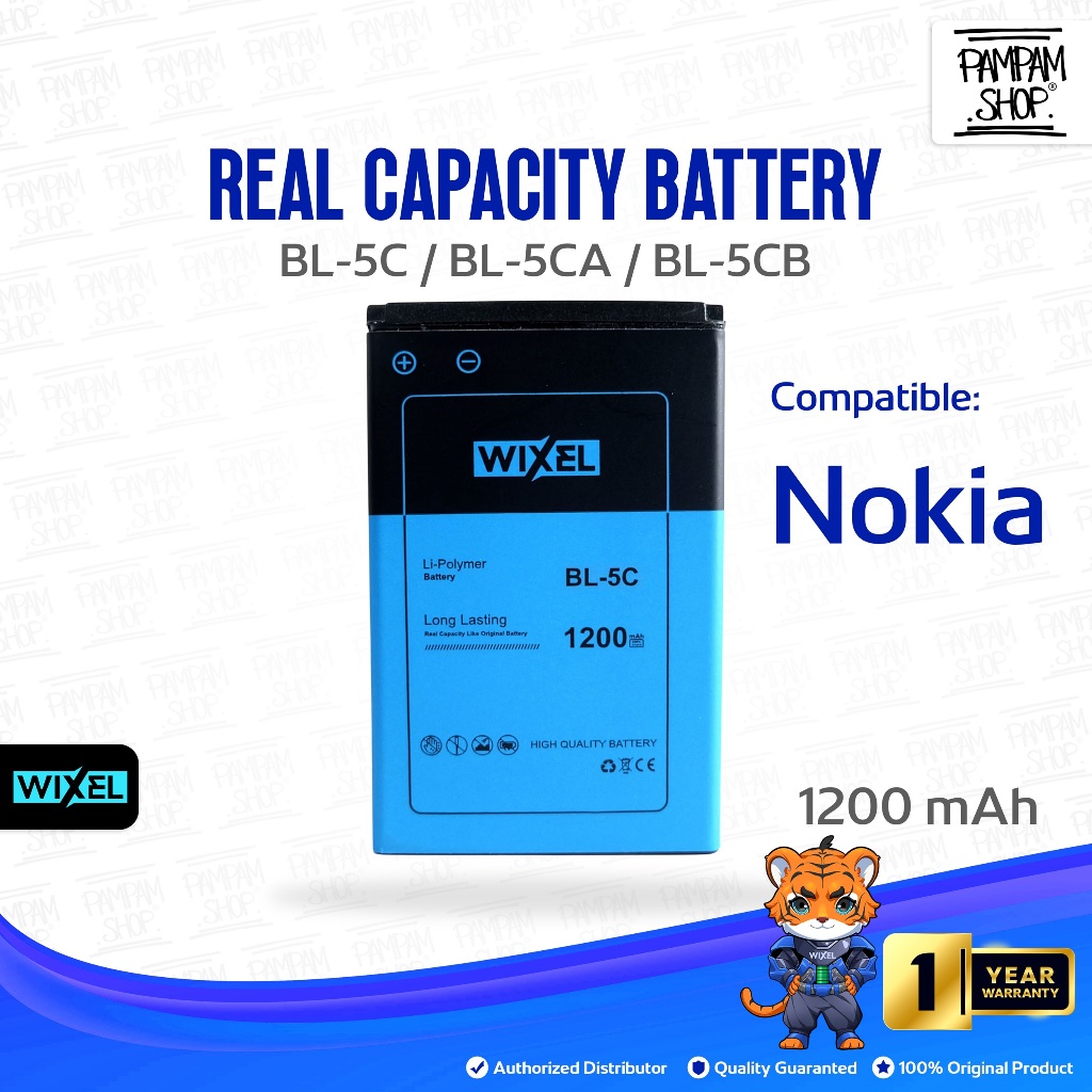 WIXEL Baterai BL-5CA Nokia 1110 1111 1112 1200 1680 2310 5130 XpressMusic 7600 N70 E60 5030 C2-00 C2