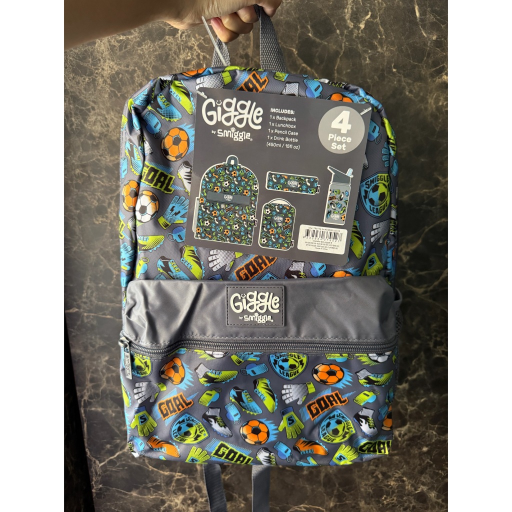 (READY) Tas Smiggle Giggle by Smiggle 4 Piece set Mid Blue Original