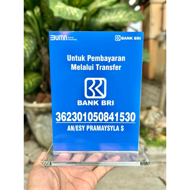 

AKRILIK MEJA BAHAN TEBAL UKURAN 15x20cm BISA CUSTOM REKENING / RUBAH REKENING