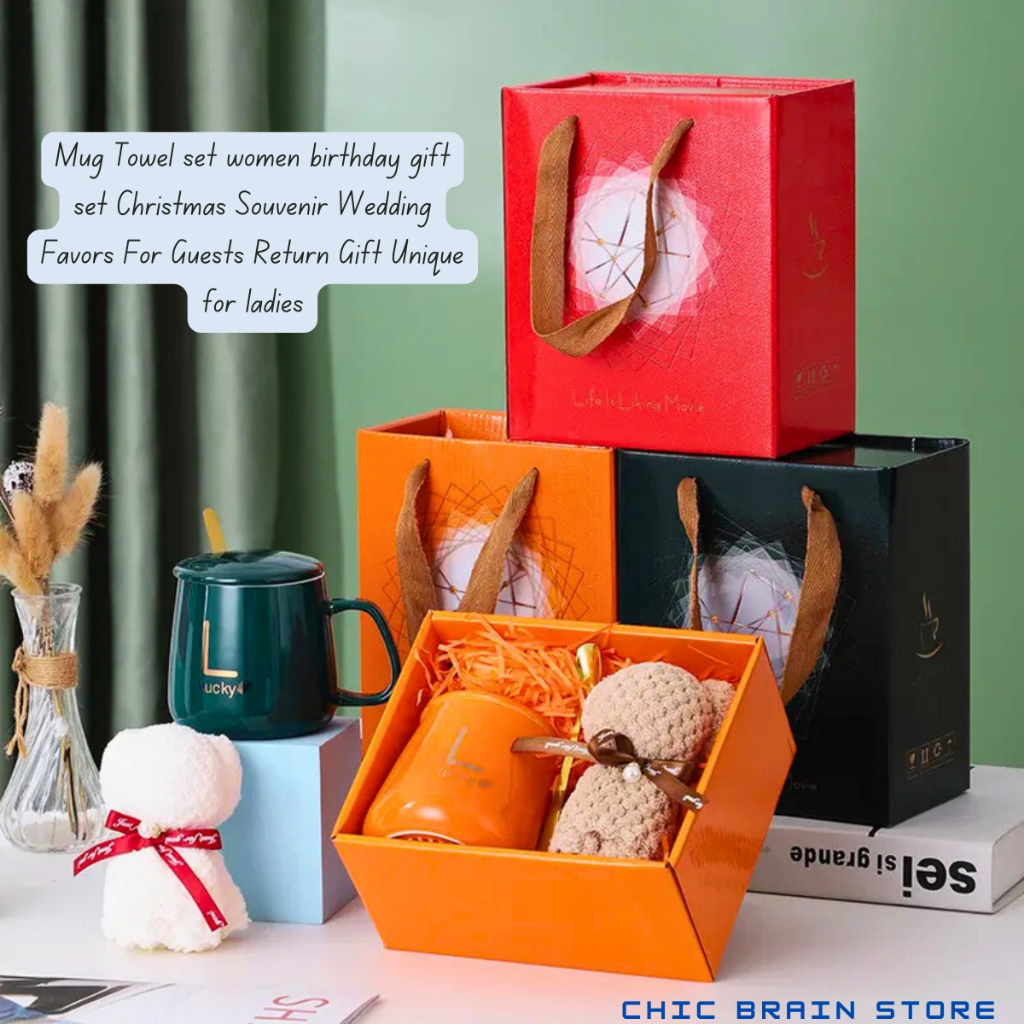 

Birthday Gift Set Custom Mug Towel New Year Gift Christmas Souvenir Wedding Favors For Guests