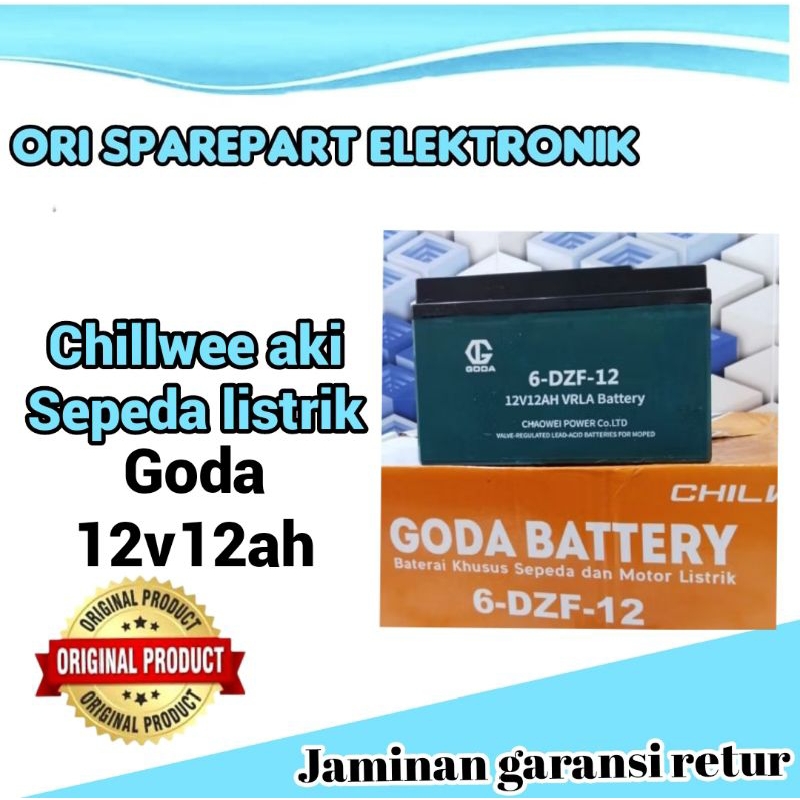 Chilwee Aki Sepeda Listrik 12V 12Ah Original GODA