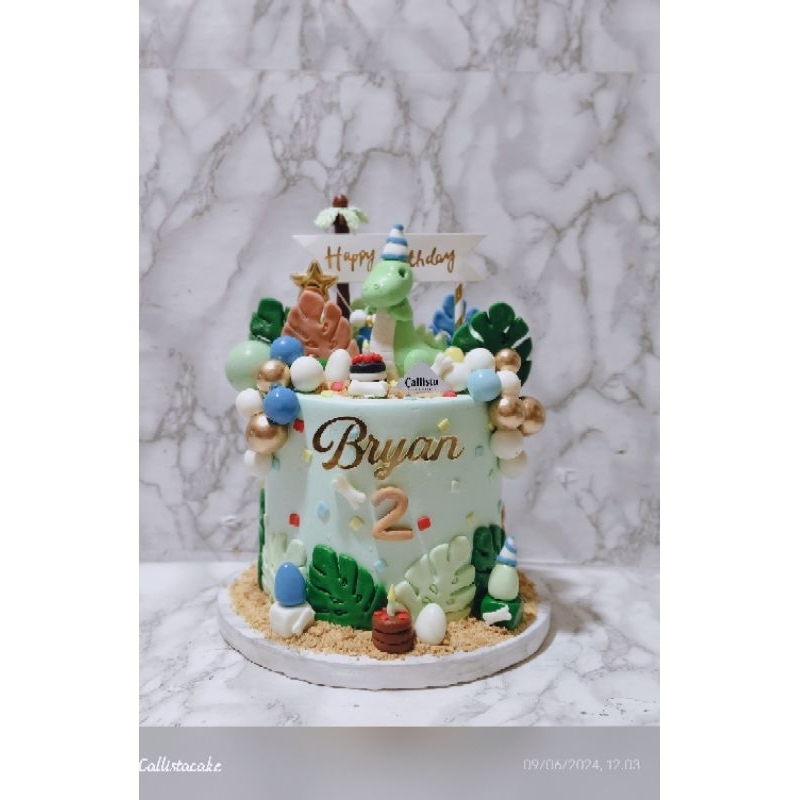

Cake Ulang Tahun Dino Saurus D18cm / Cake Keren/ Cake Fondant / Cake Lucu