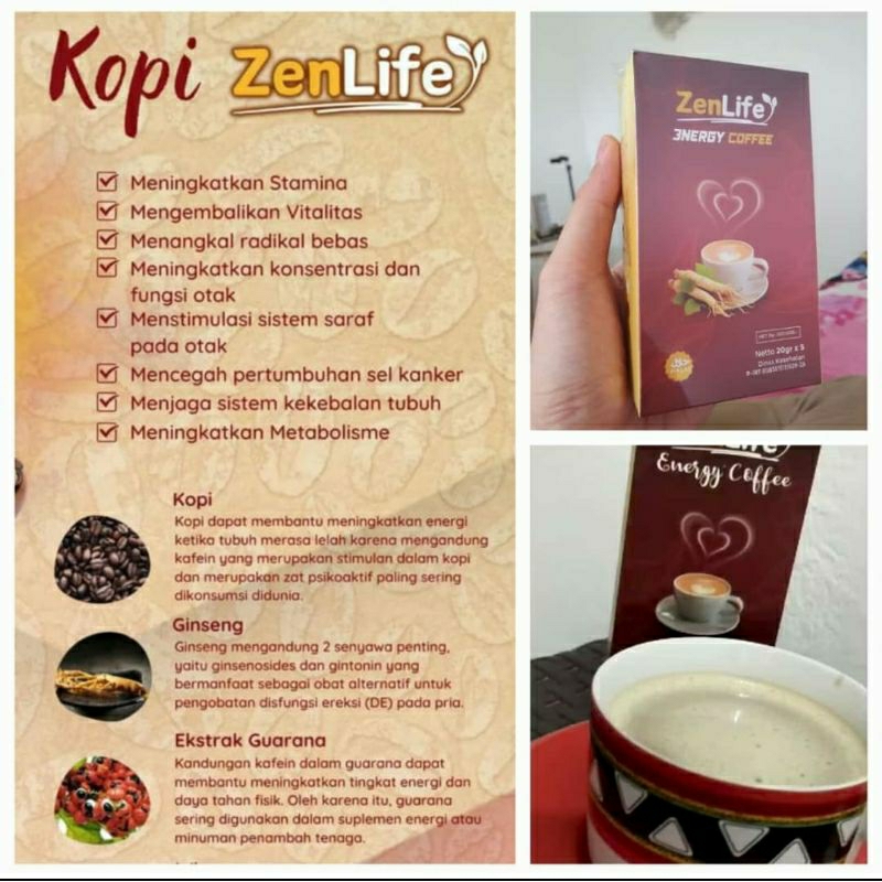 

Zenlife Energy Coffee Kopi Zenlife isi 5 sachet